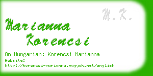 marianna korencsi business card